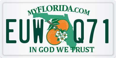 FL license plate EUWQ71