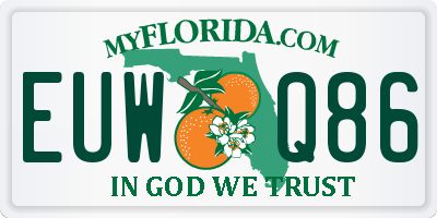 FL license plate EUWQ86