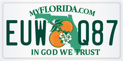 FL license plate EUWQ87