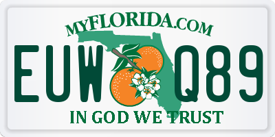 FL license plate EUWQ89