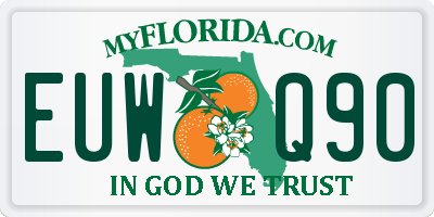 FL license plate EUWQ90