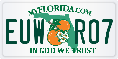 FL license plate EUWR07