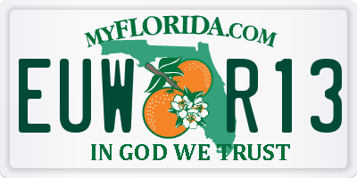 FL license plate EUWR13