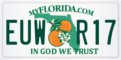FL license plate EUWR17