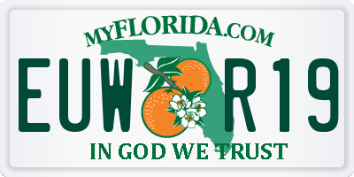 FL license plate EUWR19