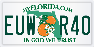 FL license plate EUWR40