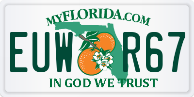 FL license plate EUWR67