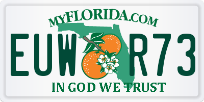 FL license plate EUWR73