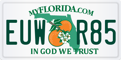 FL license plate EUWR85