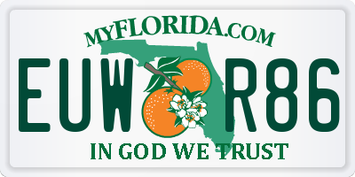 FL license plate EUWR86