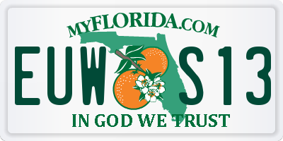 FL license plate EUWS13