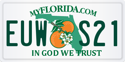 FL license plate EUWS21