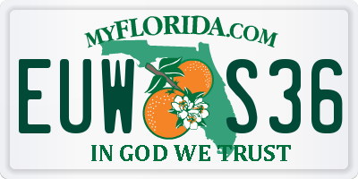 FL license plate EUWS36