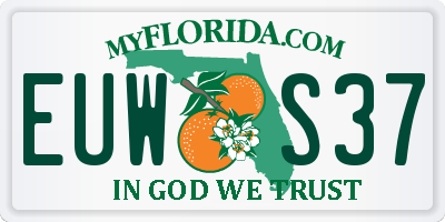 FL license plate EUWS37