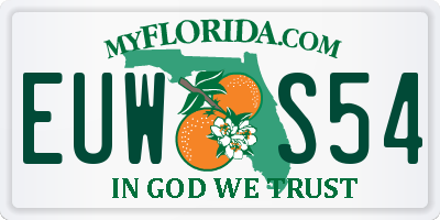 FL license plate EUWS54