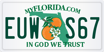 FL license plate EUWS67