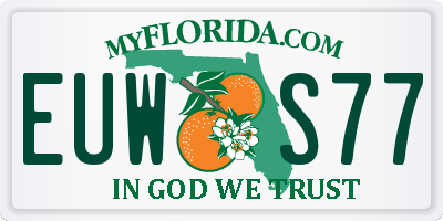 FL license plate EUWS77