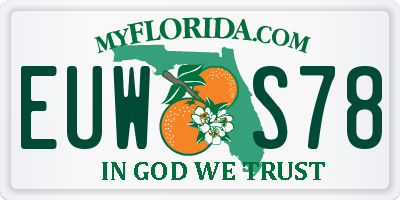 FL license plate EUWS78