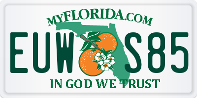 FL license plate EUWS85
