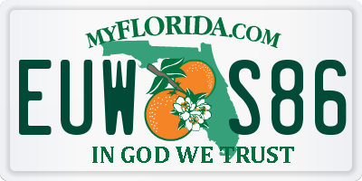 FL license plate EUWS86