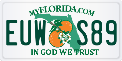 FL license plate EUWS89