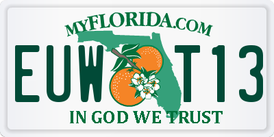FL license plate EUWT13