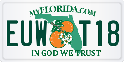 FL license plate EUWT18