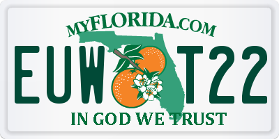 FL license plate EUWT22