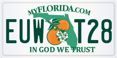 FL license plate EUWT28