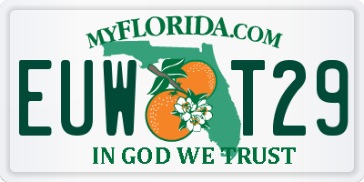 FL license plate EUWT29