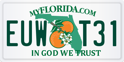 FL license plate EUWT31