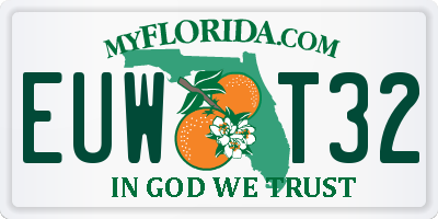 FL license plate EUWT32