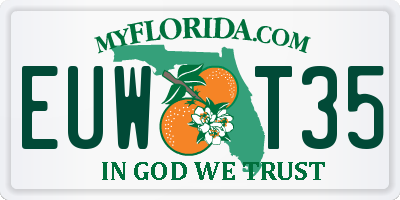 FL license plate EUWT35