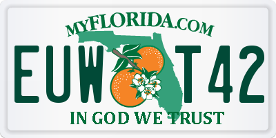 FL license plate EUWT42