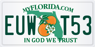 FL license plate EUWT53