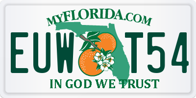 FL license plate EUWT54