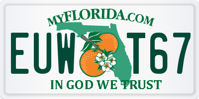 FL license plate EUWT67