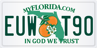FL license plate EUWT90
