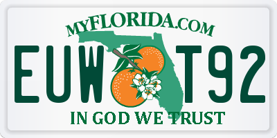 FL license plate EUWT92
