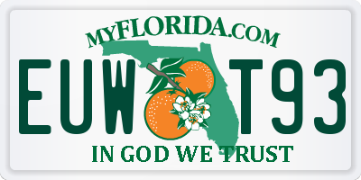 FL license plate EUWT93