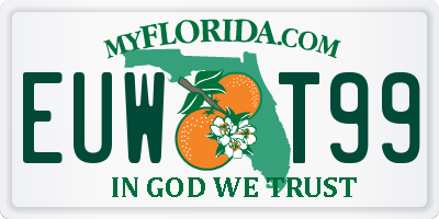 FL license plate EUWT99