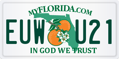 FL license plate EUWU21