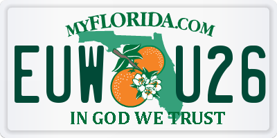 FL license plate EUWU26