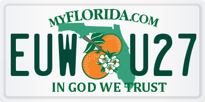 FL license plate EUWU27