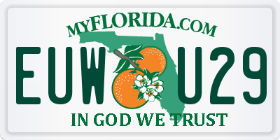 FL license plate EUWU29
