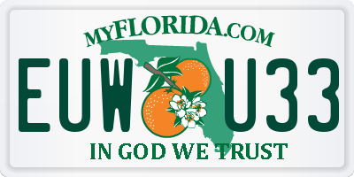FL license plate EUWU33