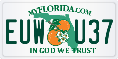 FL license plate EUWU37