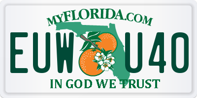 FL license plate EUWU40