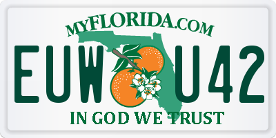 FL license plate EUWU42