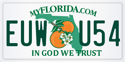 FL license plate EUWU54